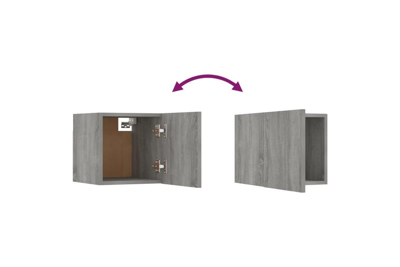 Vegghengt TV-benk grå sonoma 30,5x30x30 cm - Grå - Møbler - Mediamøbel & tv møbel - TV-benk & mediabenk