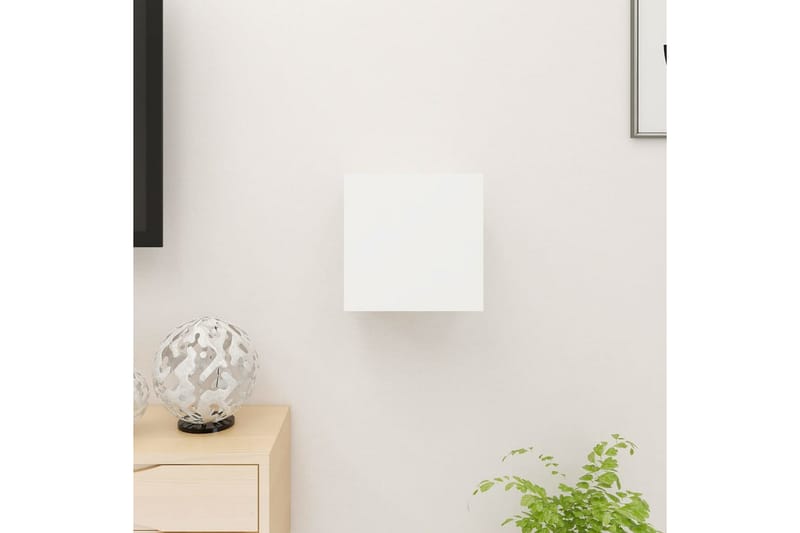 Vegghengt TV-benk høyglans hvit 30,5x30x30 cm - Hvit - Møbler - Mediamøbel & tv møbel - TV-benk & mediabenk