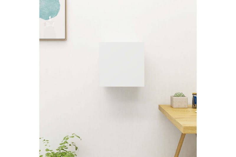 Vegghengt TV-benk høyglans hvit 30,5x30x30 cm - Hvit - Møbler - Mediamøbel & tv møbel - TV-benk & mediabenk