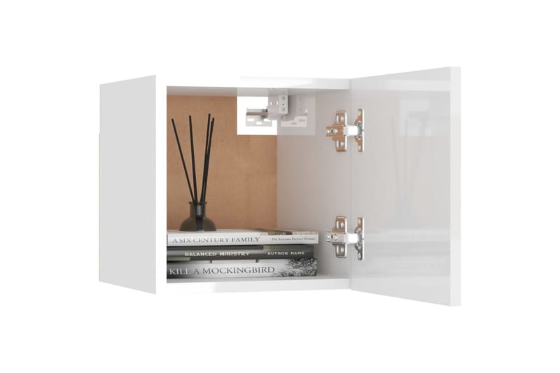 Vegghengt TV-benk høyglans hvit 30,5x30x30 cm - Hvit - Møbler - Mediamøbel & tv møbel - TV-benk & mediabenk