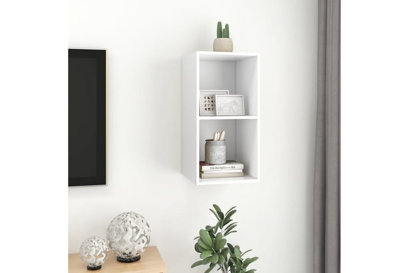 Vegghengt TV-benk hvit 37x37x72 cm sponplate - Hvit - Møbler - Mediamøbel & tv møbel - TV-benk & mediabenk