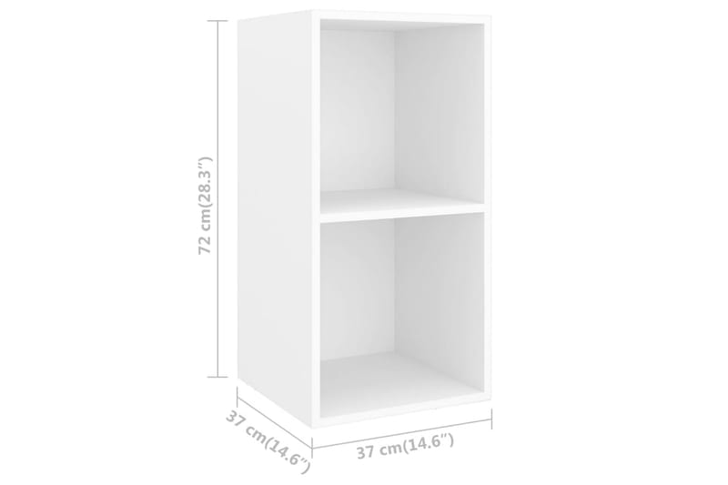 Vegghengt TV-benk hvit 37x37x72 cm sponplate - Hvit - Møbler - Mediamøbel & tv møbel - TV-benk & mediabenk