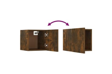 Vegghengt TV-benk røkt eik 30,5x30x30 cm - Brun - Møbler - Mediamøbel & tv møbel - TV-benk & mediabenk