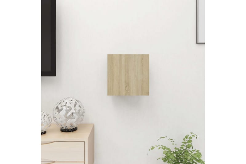 Vegghengt TV-benk sonoma eik 30,5x30x30 cm - Brun - Møbler - Mediamøbel & tv møbel - TV-benk & mediabenk