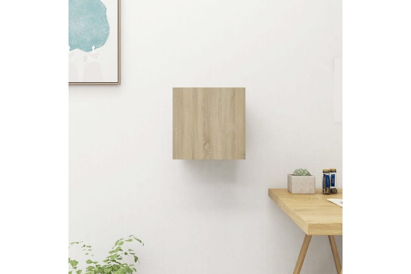 Vegghengt TV-benk sonoma eik 30,5x30x30 cm - Brun - Møbler - Mediamøbel & tv møbel - TV-benk & mediabenk