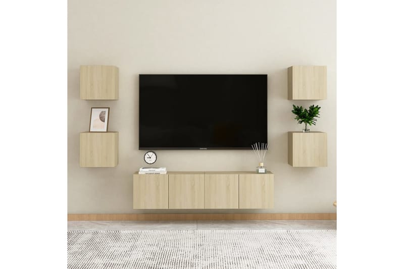 Vegghengt TV-benk sonoma eik 30,5x30x30 cm - Brun - Møbler - Mediamøbel & tv møbel - TV-benk & mediabenk