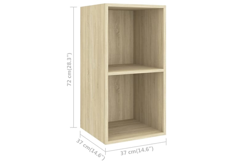Vegghengt TV-benk sonoma eik 37x37x72 cm sponplate - Brun - Møbler - Mediamøbel & tv møbel - TV-benk & mediabenk