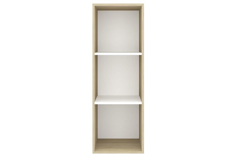 Vegghengt TV-benk sonoma eik og hvit 37x37x107 cm sponplate - Beige - Møbler - Mediamøbel & tv møbel - TV-benk & mediabenk