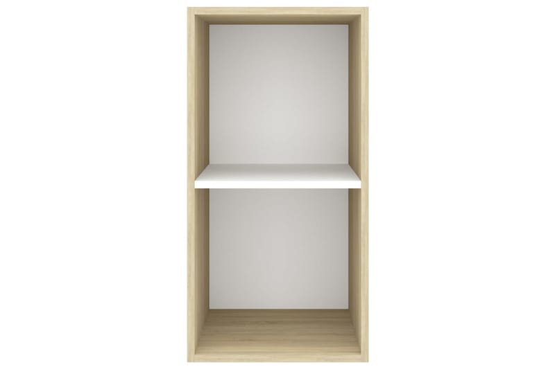 Vegghengt TV-benk sonoma eik og hvit 37x37x72 cm sponplate - Beige - Møbler - Mediamøbel & tv møbel - TV-benk & mediabenk