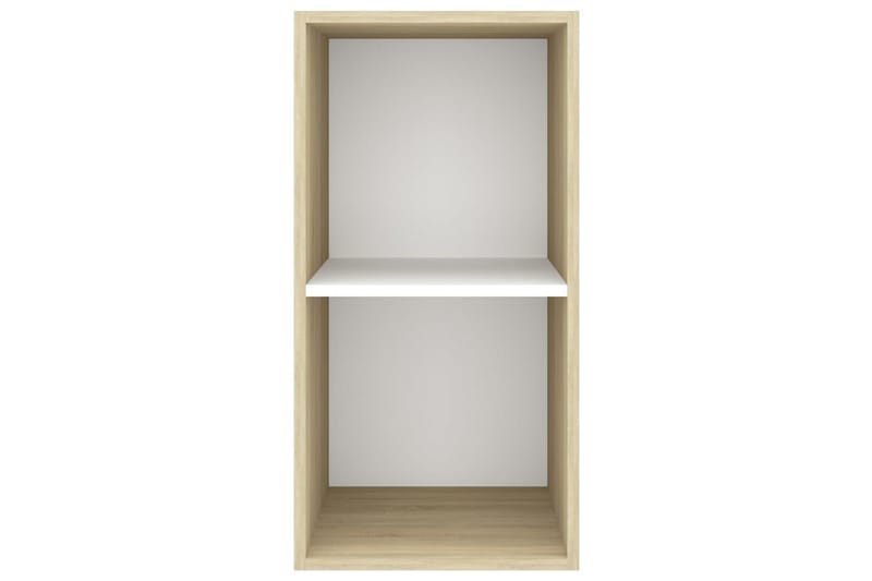 Vegghengt TV-benk sonoma eik og hvit 37x37x72 cm sponplate - Beige - TV-benk & mediabenk