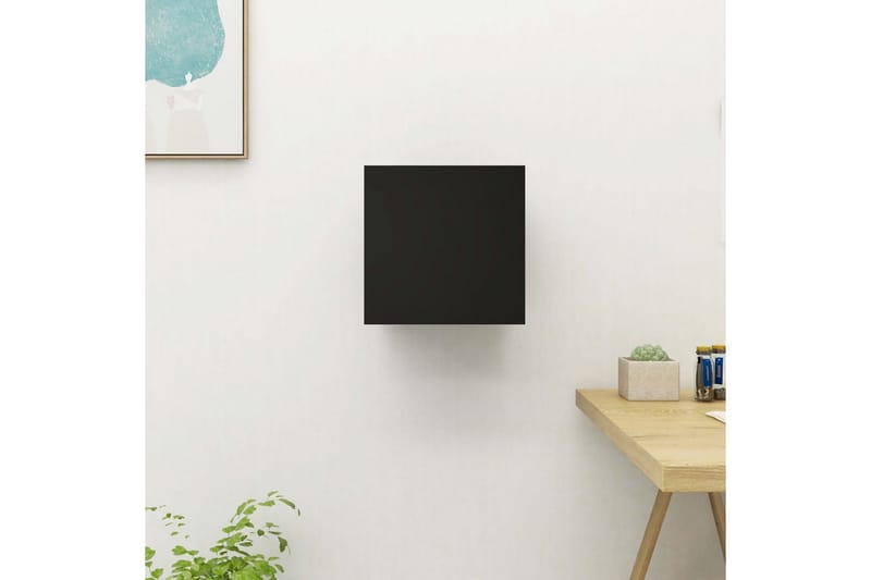 Vegghengt TV-benk svart 30,5x30x30 cm - Svart - TV-benk & mediabenk