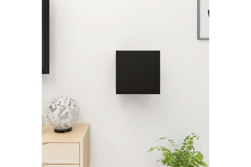 Vegghengt TV-benk svart 30,5x30x30 cm - Svart - Møbler - Mediamøbel & tv møbel - TV-benk & mediabenk