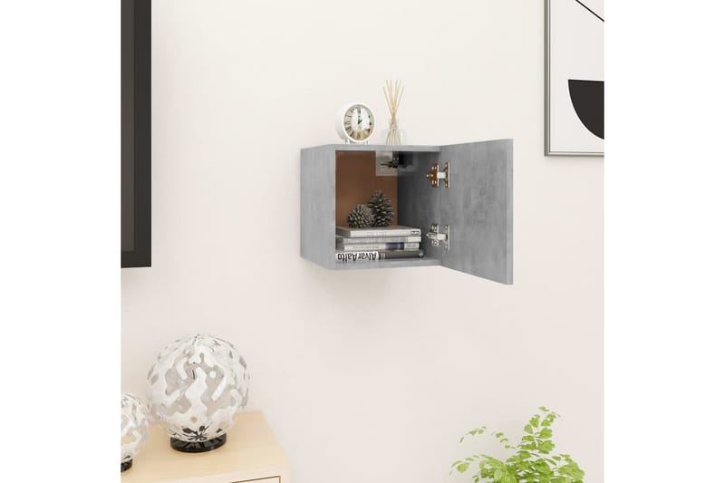 Vegghengte TV-benk betonggrå 30,5x30x30 cm - Grå - Møbler - Mediamøbel & tv møbel - TV-benk & mediabenk