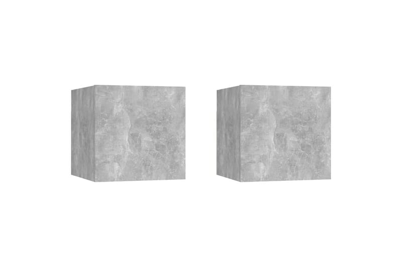 Vegghengte TV-benker 2 stk betonggrå 30,5x30x30 cm - Grå - Møbler - Mediamøbel & tv møbel - TV-benk & mediabenk