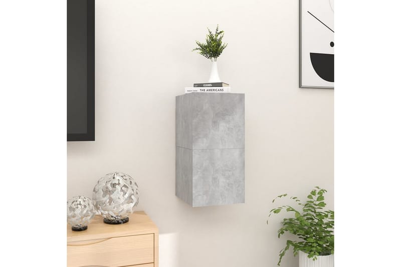 Vegghengte TV-benker 2 stk betonggrå 30,5x30x30 cm - Grå - Møbler - Mediamøbel & tv møbel - TV-benk & mediabenk