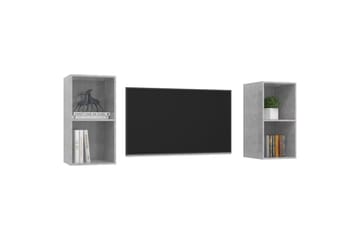 Vegghengte TV-benker 2 stk betonggrå sponplate - Grå - Møbler - Mediamøbel & tv møbel - TV-benk & mediabenk