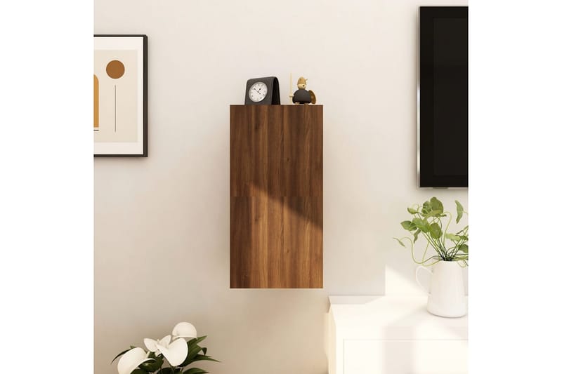 Vegghengte TV-benker 2 stk brun eik 30,5x30x30 cm - Brun - Møbler - Mediamøbel & tv møbel - TV-benk & mediabenk
