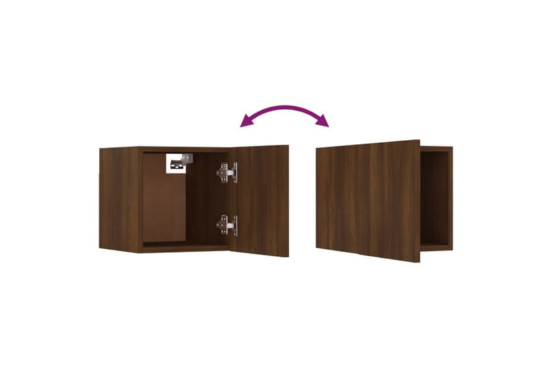 Vegghengte TV-benker 2 stk brun eik 30,5x30x30 cm - Brun - Møbler - Mediamøbel & tv møbel - TV-benk & mediabenk