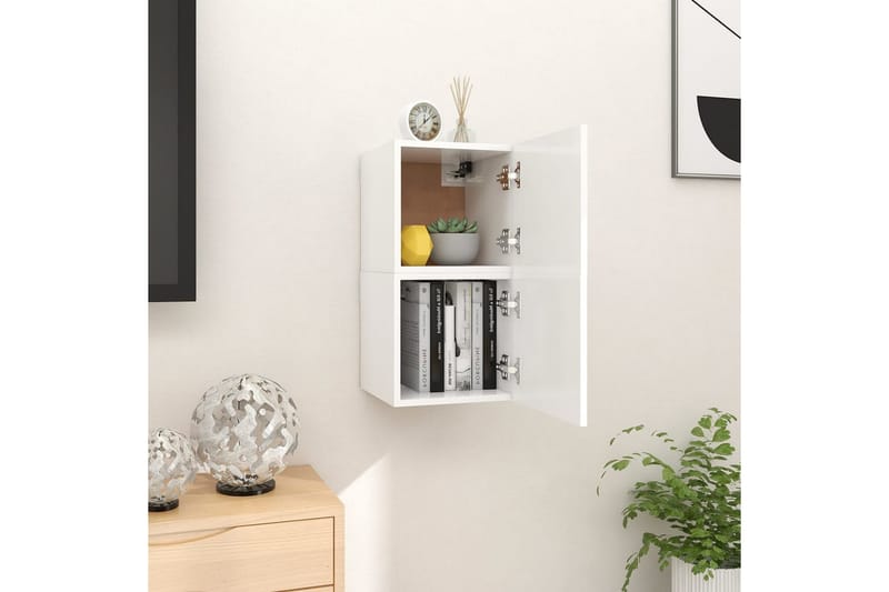 Vegghengte TV-benker 2 stk hvit 30,5x30x30 cm - Hvit - Møbler - Mediamøbel & tv møbel - TV-benk & mediabenk