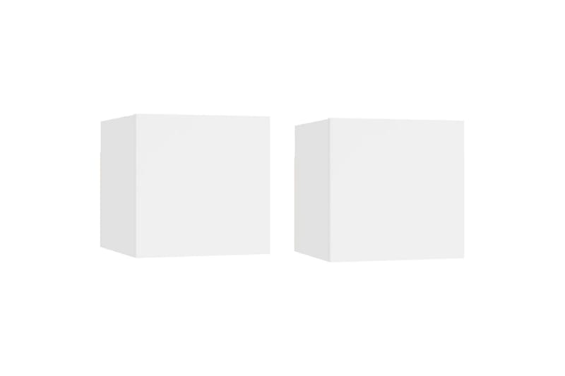 Vegghengte TV-benker 2 stk hvit 30,5x30x30 cm - Hvit - Møbler - Mediamøbel & tv møbel - TV-benk & mediabenk