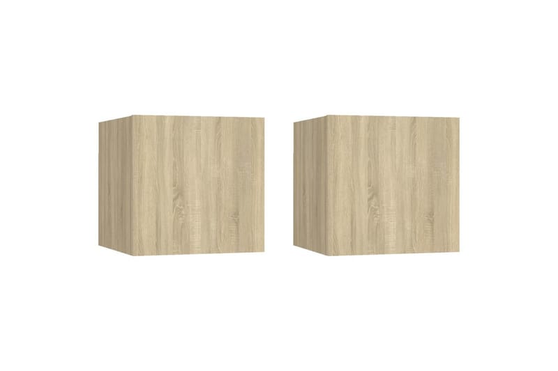 Vegghengte TV-benker 2 stk sonoma eik 30,5x30x30 cm - Brun - Møbler - Mediamøbel & tv møbel - TV-benk & mediabenk