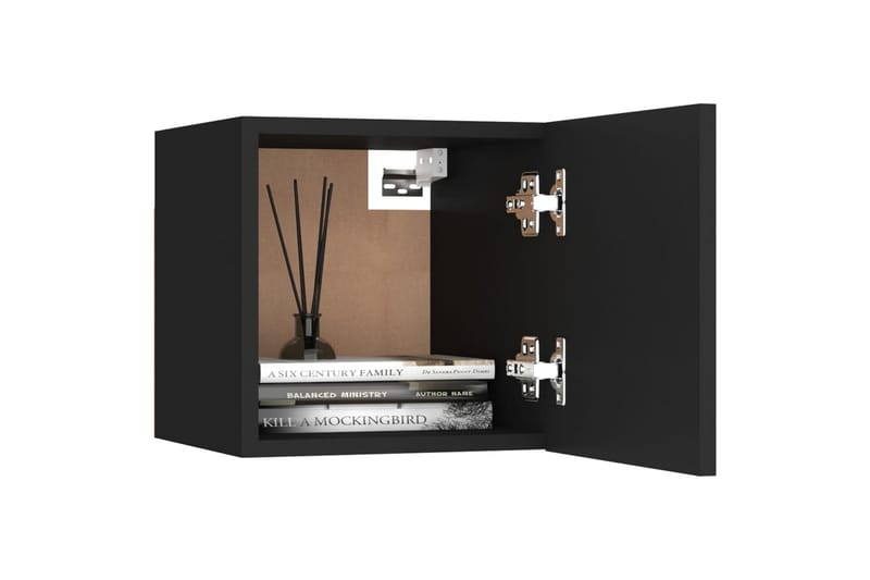 Vegghengte TV-benker 2 stk svart 30,5x30x30 cm - Svart - Møbler - Mediamøbel & tv møbel - TV-benk & mediabenk