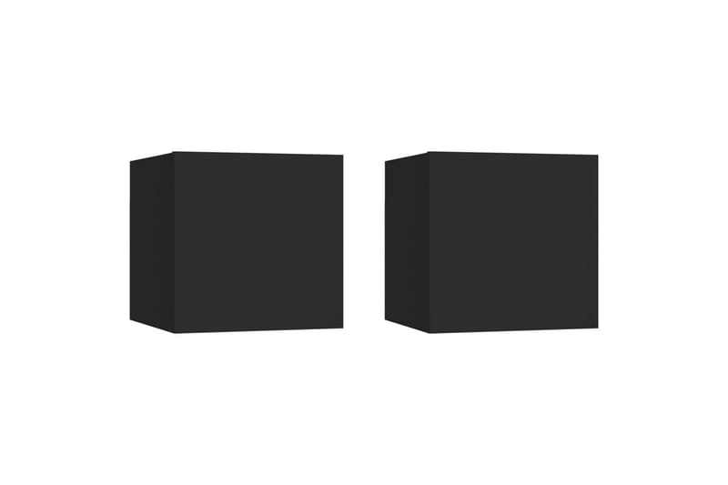 Vegghengte TV-benker 2 stk svart 30,5x30x30 cm - Svart - Møbler - Mediamøbel & tv møbel - TV-benk & mediabenk