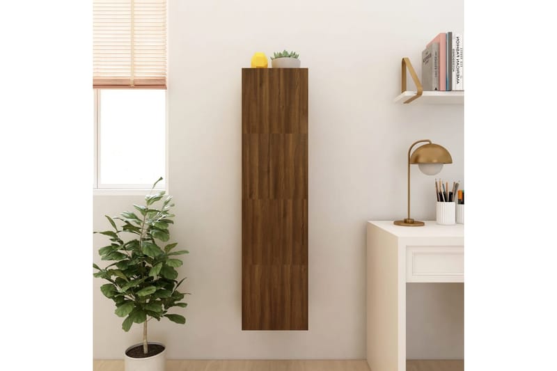 Vegghengte TV-benker 4 stk brun eik 30,5x30x30 cm - Brun - Møbler - Mediamøbel & tv møbel - TV-benk & mediabenk