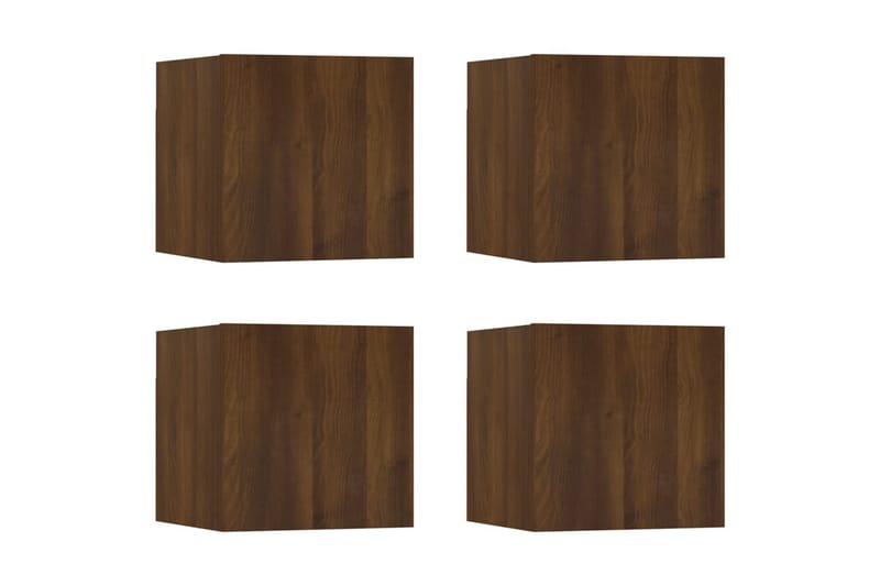 Vegghengte TV-benker 4 stk brun eik 30,5x30x30 cm - Brun - Møbler - Mediamøbel & tv møbel - TV-benk & mediabenk