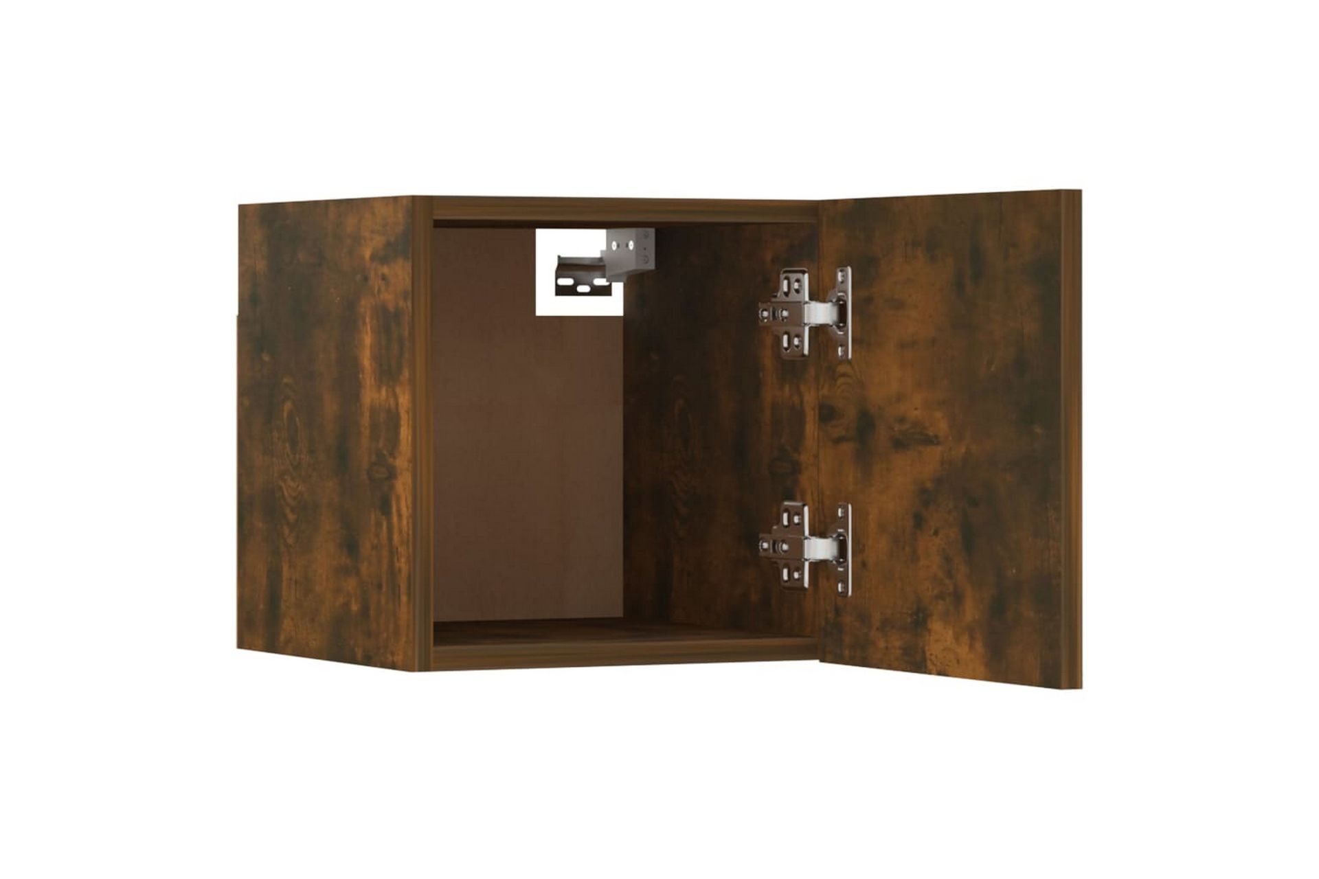 Vegghengte TV-benker 4 stk røkt eik 30,5x30x30 cm - Brun - Møbler - Mediamøbel & tv møbel - TV-benk & mediabenk
