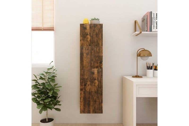 Vegghengte TV-benker 4 stk røkt eik 30,5x30x30 cm - Brun - Møbler - Mediamøbel & tv møbel - TV-benk & mediabenk