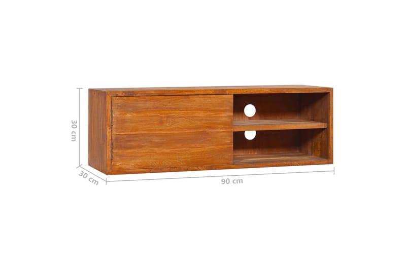 Veggmontert TV-benk 180x30x30 cm heltre teak - TV-benk & mediabenk