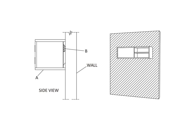 Veggmontert TV-benk 180x30x30 cm heltre teak - TV-benk & mediabenk