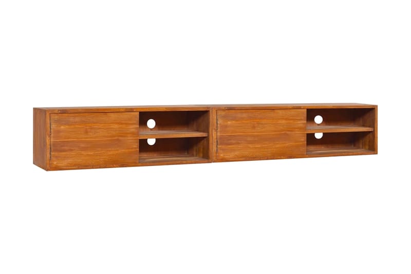 Veggmontert TV-benk 180x30x30 cm heltre teak - Møbler - Mediamøbel & tv møbel - TV-benk & mediabenk