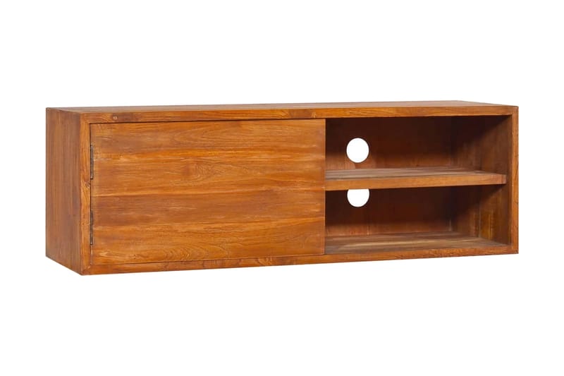 Veggmontert TV-benk 90x30x30 cm heltre teak - Brun - Møbler - Mediamøbel & tv møbel - TV-benk & mediabenk