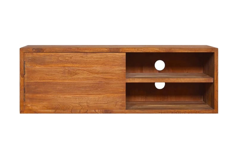 Veggmontert TV-benk 90x30x30 cm heltre teak - Brun - Møbler - Mediamøbel & tv møbel - TV-benk & mediabenk