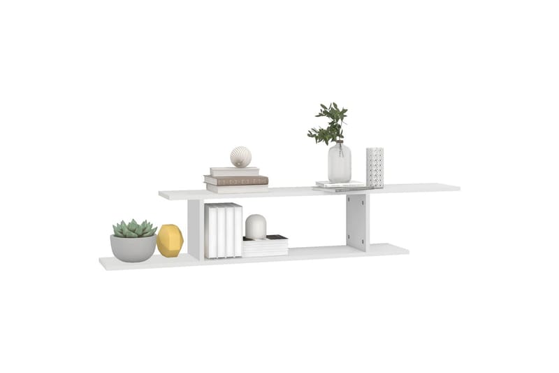 Veggmontert TV-hylle hvit 125x18x23 cm sponplate - Hvit - Møbler - Mediamøbel & tv møbel - TV-benk & mediabenk