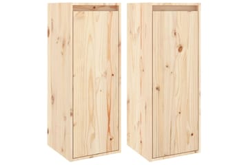 Veggskap 2 stk 30x30x80 cm heltre furu - Brun - Møbler - Mediamøbel & tv møbel - TV-benk & mediabenk