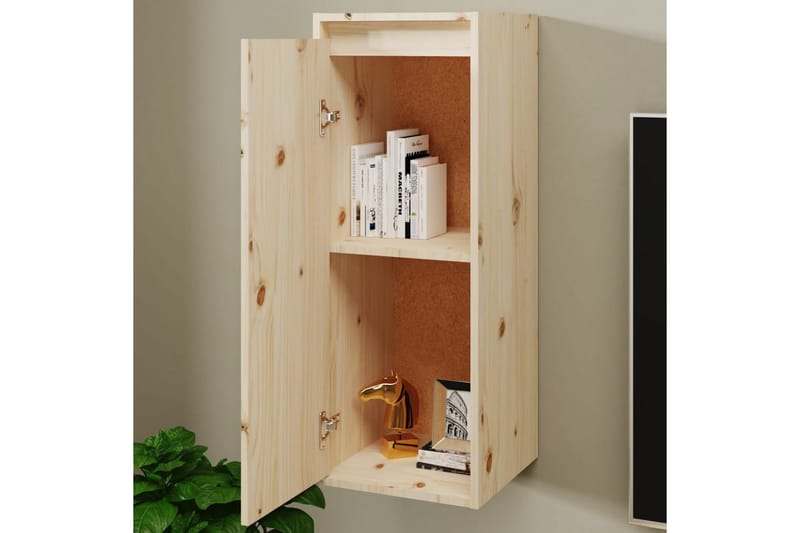 Veggskap 2 stk 30x30x80 cm heltre furu - Brun - Møbler - Mediamøbel & tv møbel - TV-benk & mediabenk
