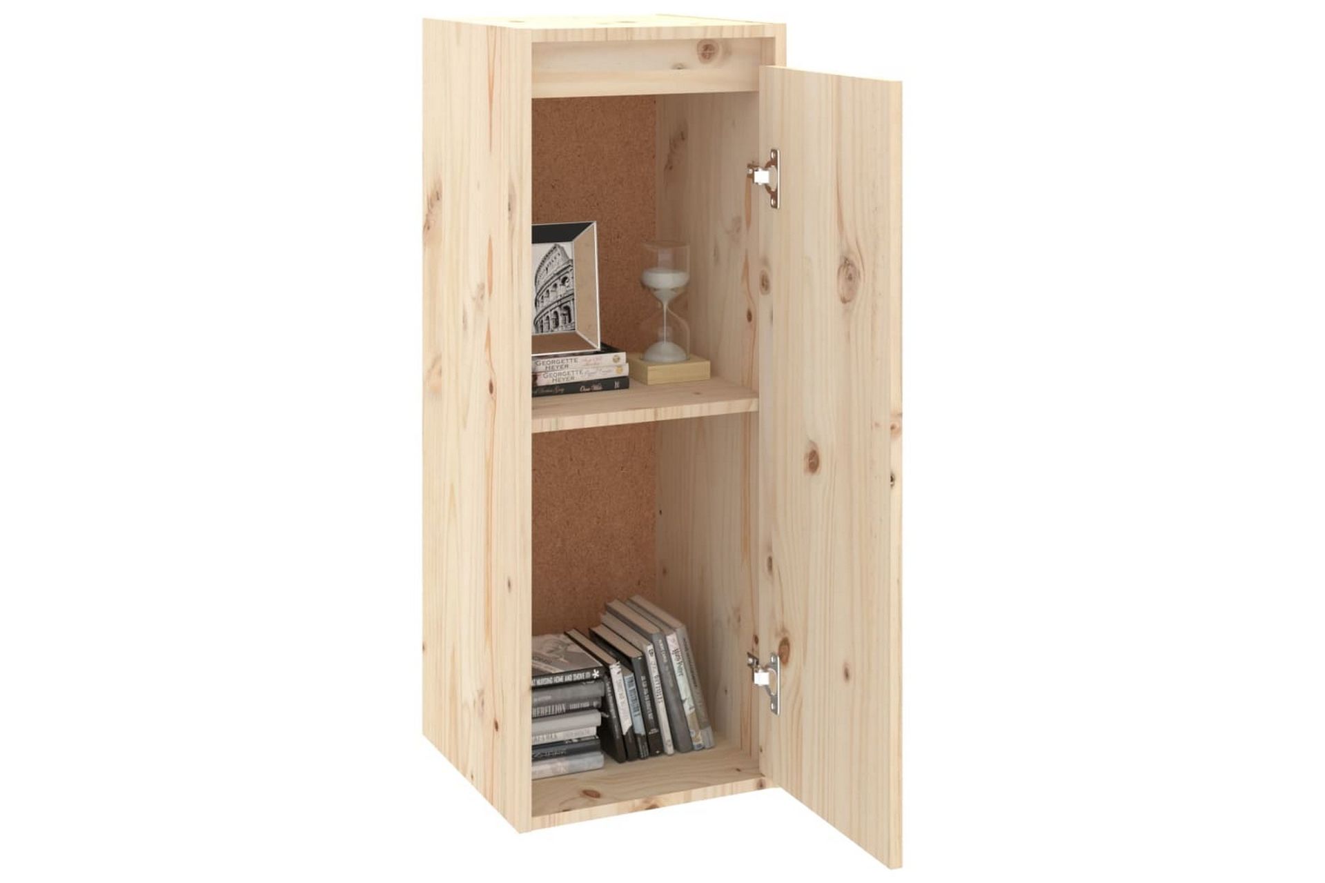 Veggskap 2 stk 30x30x80 cm heltre furu - Brun - Møbler - Mediamøbel & tv møbel - TV-benk & mediabenk