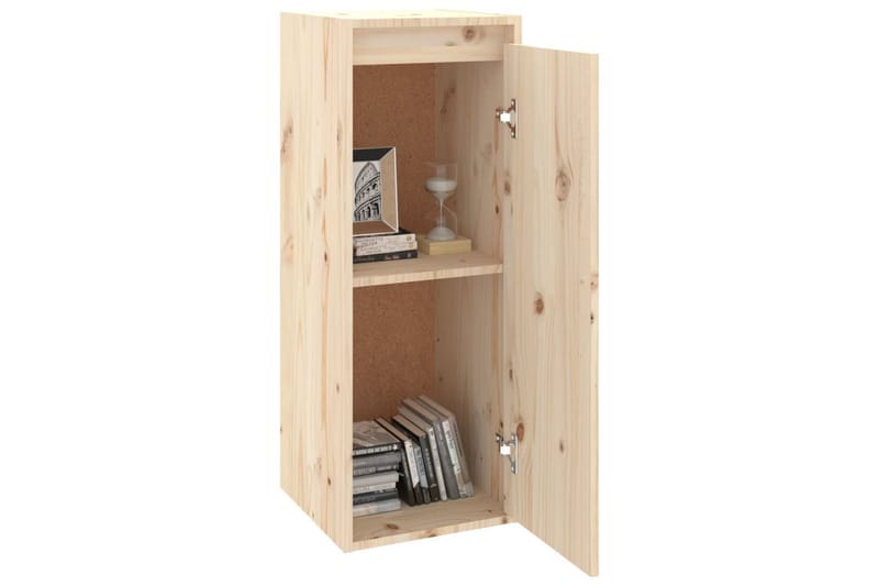 Veggskap 2 stk 30x30x80 cm heltre furu - Brun - Møbler - Mediamøbel & tv møbel - TV-benk & mediabenk