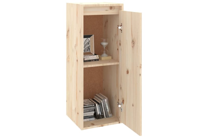 Veggskap 2 stk 30x30x80 cm heltre furu - Brun - TV-benk & mediabenk