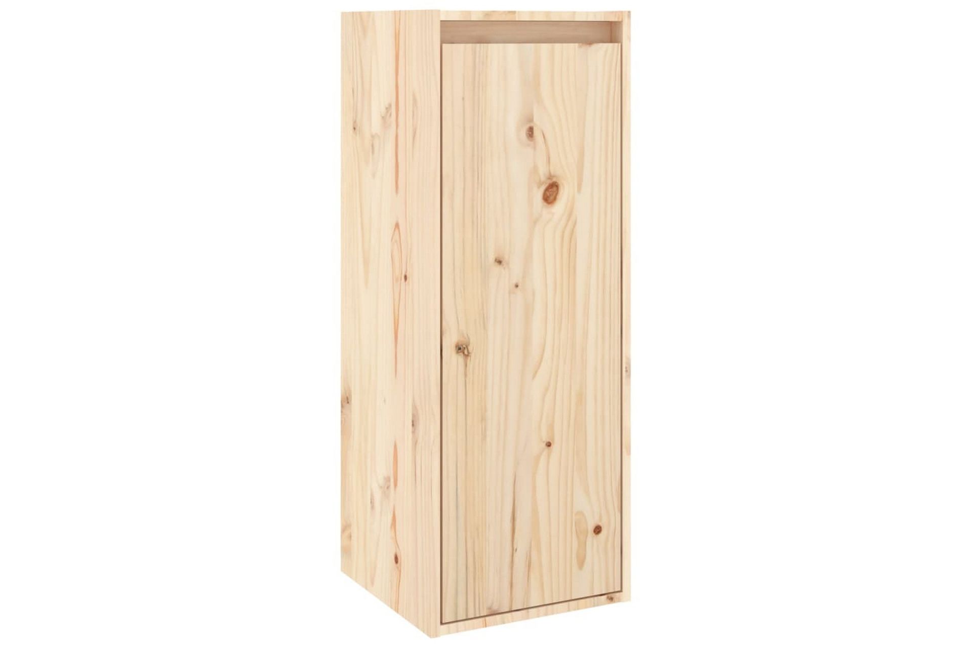 Veggskap 2 stk 30x30x80 cm heltre furu - Brun - Møbler - Mediamøbel & tv møbel - TV-benk & mediabenk