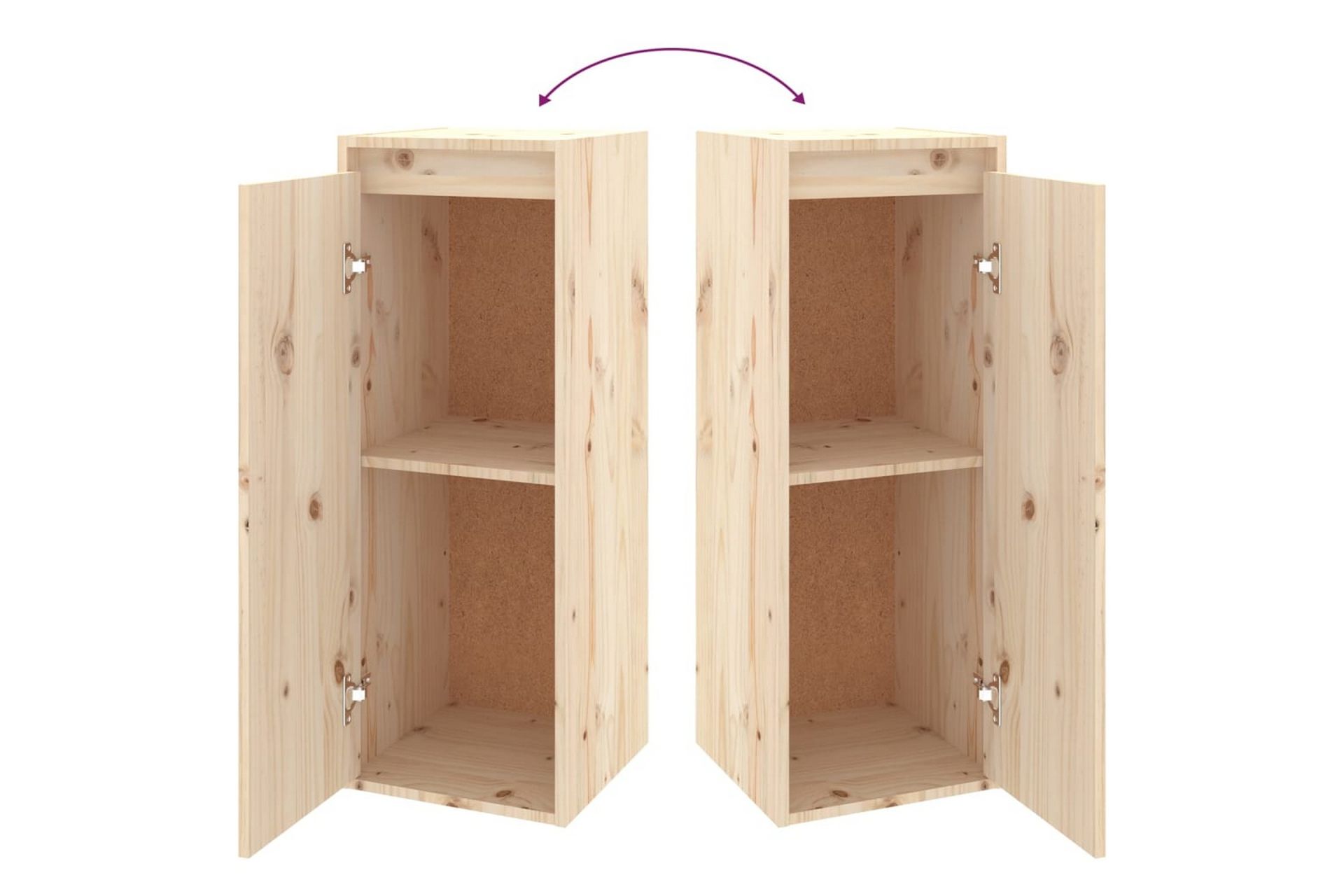 Veggskap 2 stk 30x30x80 cm heltre furu - Brun - Møbler - Mediamøbel & tv møbel - TV-benk & mediabenk
