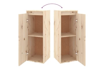 Veggskap 2 stk 30x30x80 cm heltre furu - Brun - Møbler - Mediamøbel & tv møbel - TV-benk & mediabenk