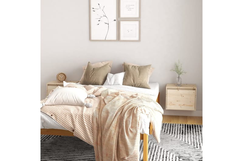 Veggskap 2 stk 45x30x35 cm heltre furu - Brun - Møbler - Mediamøbel & tv møbel - TV-benk & mediabenk