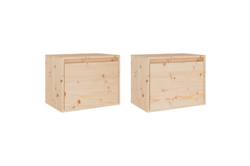 Veggskap 2 stk 45x30x35 cm heltre furu - Brun - Møbler - Mediamøbel & tv møbel - TV-benk & mediabenk
