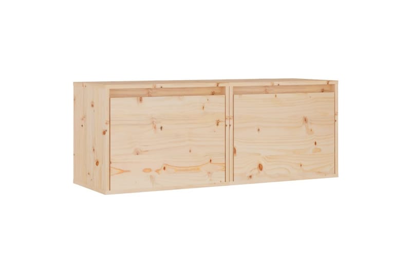 Veggskap 2 stk 45x30x35 cm heltre furu - Brun - Møbler - Mediamøbel & tv møbel - TV-benk & mediabenk