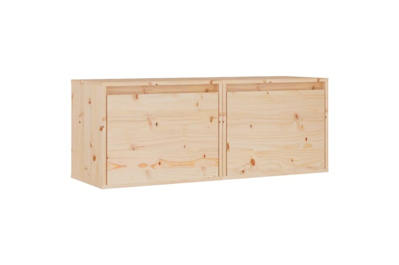 Veggskap 2 stk 45x30x35 cm heltre furu - Brun - TV-benk & mediabenk