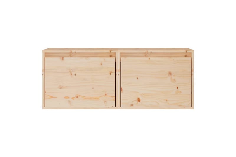 Veggskap 2 stk 45x30x35 cm heltre furu - Brun - Møbler - Mediamøbel & tv møbel - TV-benk & mediabenk